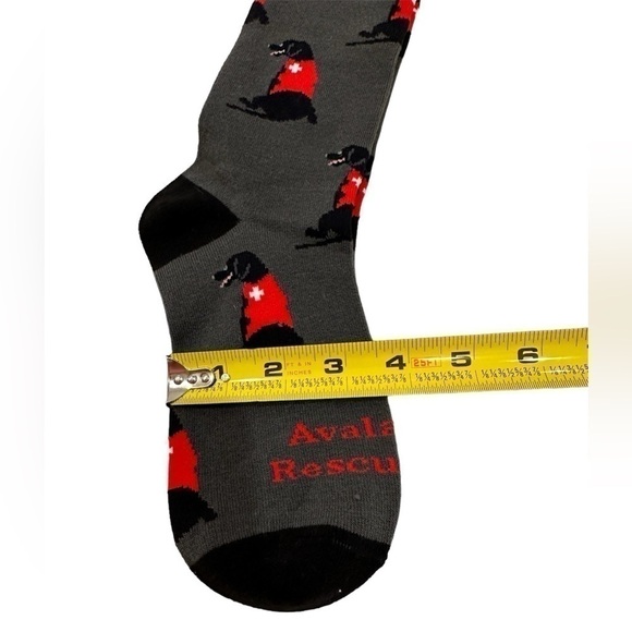NWT Deer Valley Avalanche Rescue Dogs Tall Socks - Gray and Red - Picture 4 of 7